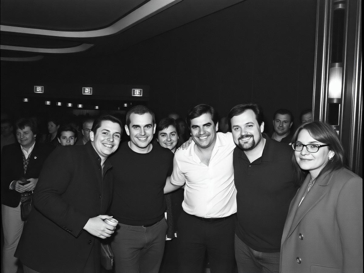 Filmmakers celebrating a sold-out screening